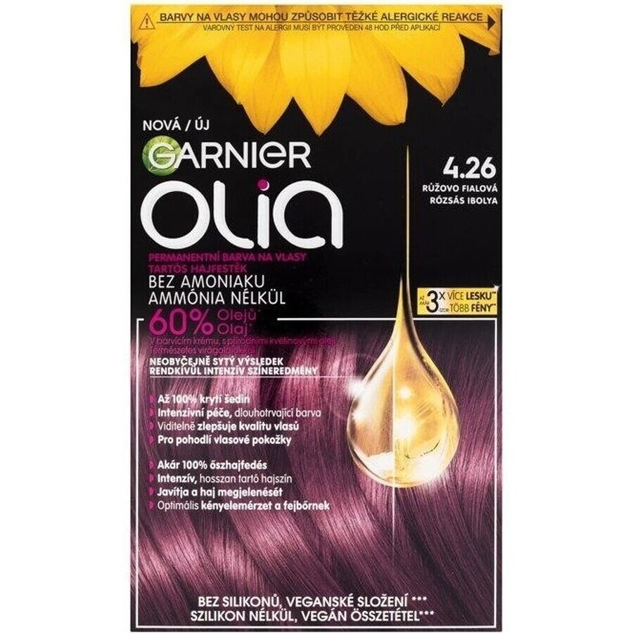 Garnier Olia coloración permanente 4.26 rosa-morado 1×1, coloración permanente