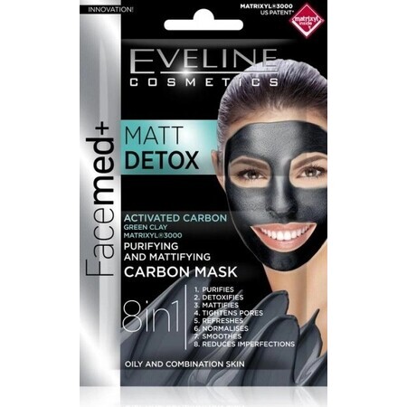 Eveline Facemed Matt Detox Face Mask 8in1 2×5 ml, face mask