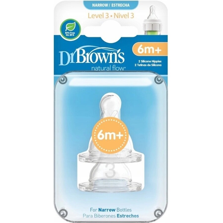 Dr.BROWN'S OPTIONS+ LEVEL 3 1×2, smal, siliconenspenen 6m+