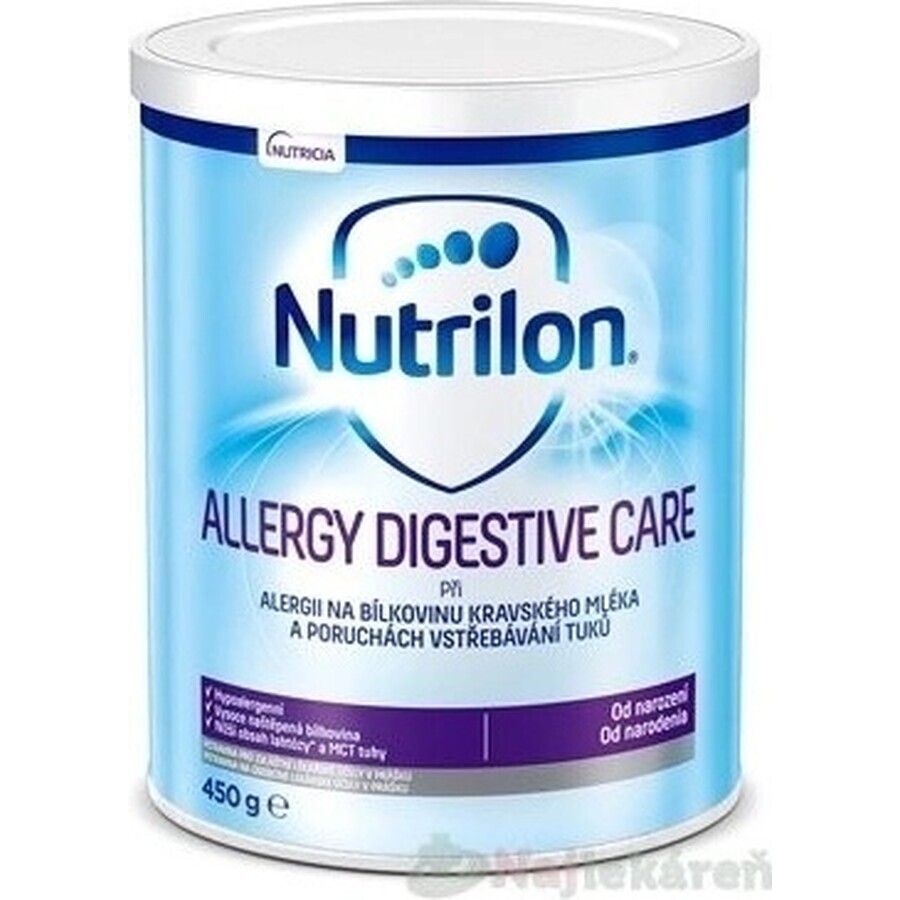 Nutrilon ALLERGY DIGESTIVE CARE 1×450 g, lait maternisé, dès la naissance