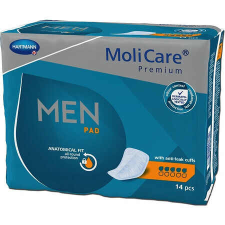 MoliCare Premium MEN PAD 5 drops 1×14 pcs, incontinence pads for men