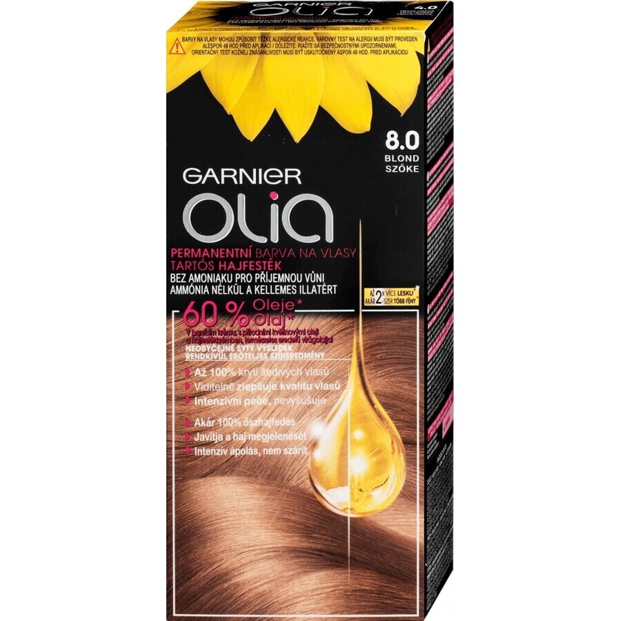 Garnier Olia Permanent Hair Colour 8.0 Blond 1×1 set, permanent hair colour