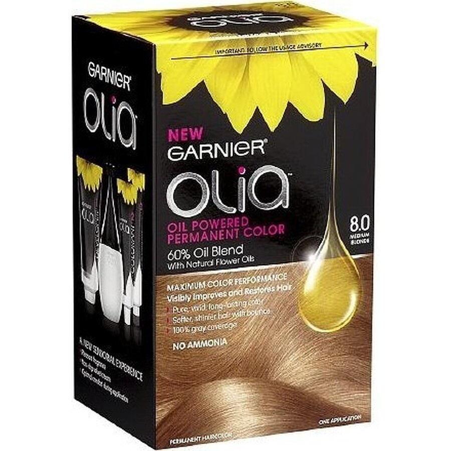 Garnier Olia Permanent Hair Colour 8.0 Blond 1×1 set, permanent hair colour