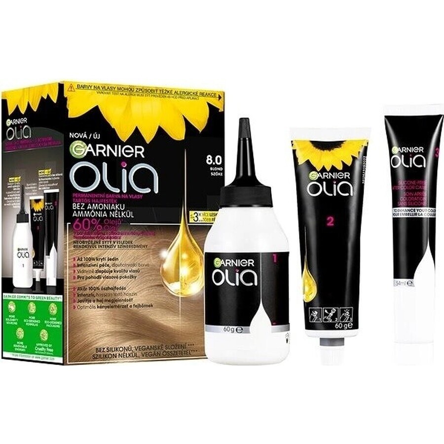 Garnier Olia Permanent Hair Colour 8.0 Blond 1×1 set, permanent hair colour