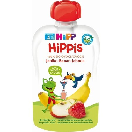 HiPP HiPPis 100% Frucht HiPPis Apfel Banane Erdbeere 1×100 g, Fruchtsnack