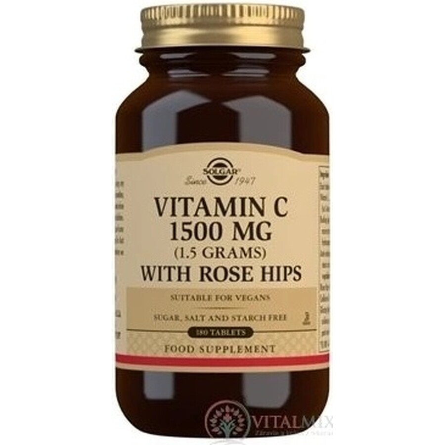 Solgar Vitamin C 1500 mg with rose hips 180 tablets 1×180 tbl, food supplement