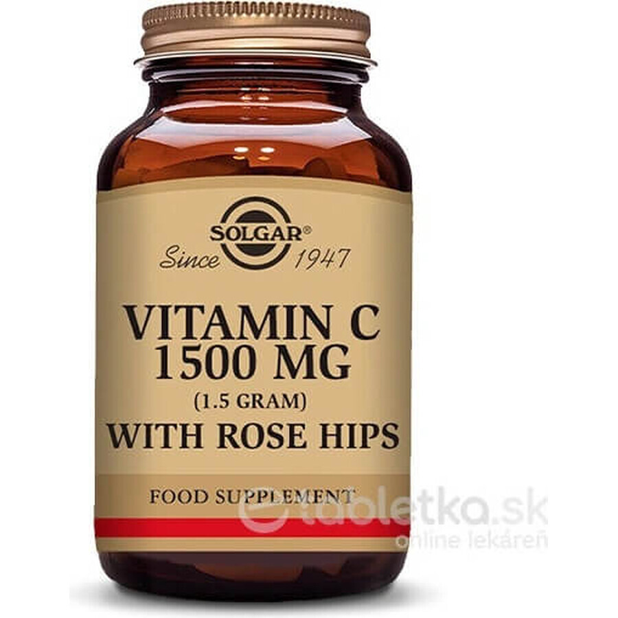 Solgar Vitamin C 1500 mg with rose hips 180 tablets 1×180 tbl, food supplement