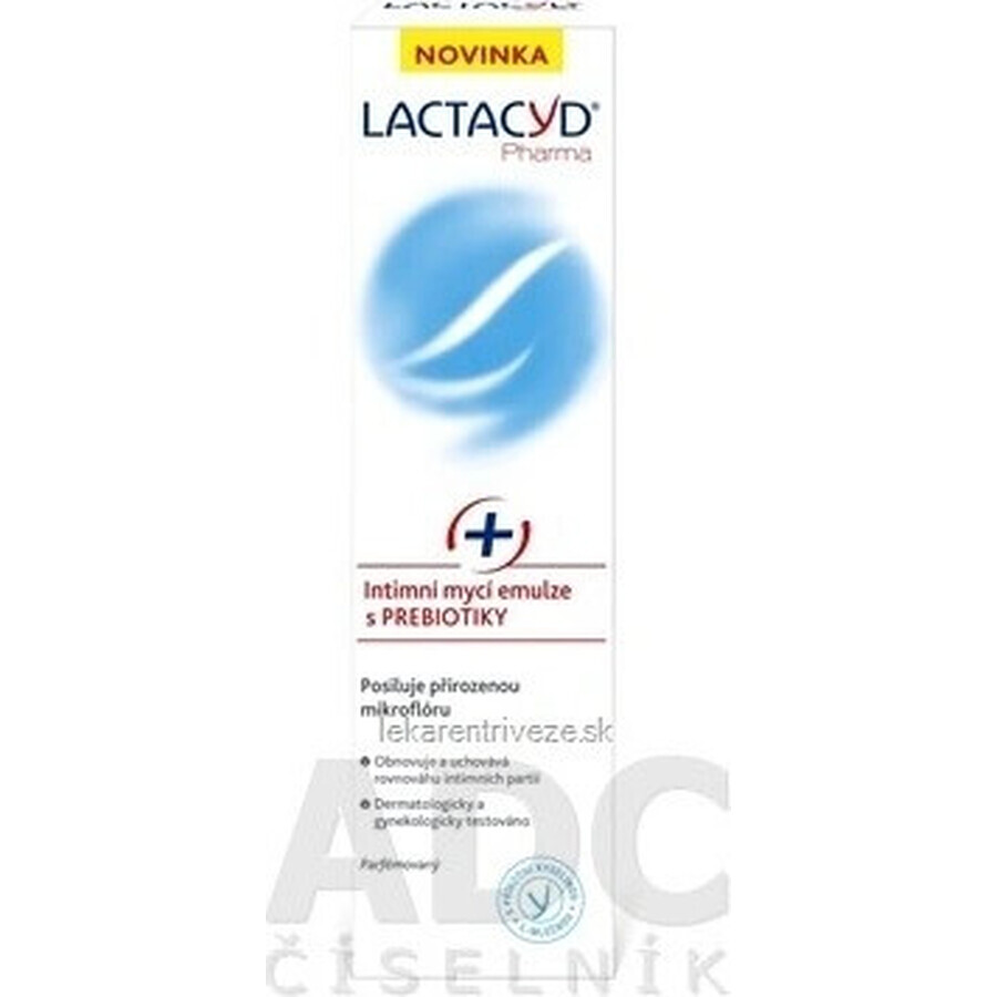 Lactacyd Intim-Reinigungsemulsion mit Präbiotika Pharma Prebiotic Plus 1×250 ml, Intim-Reinigungsemulsion