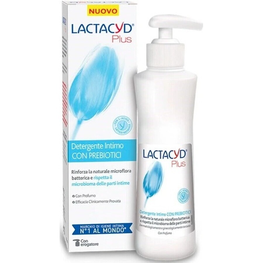 Lactacyd Intim-Reinigungsemulsion mit Präbiotika Pharma Prebiotic Plus 1×250 ml, Intim-Reinigungsemulsion