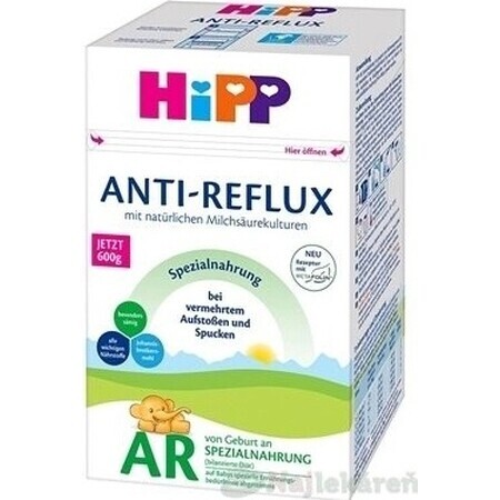 HiPP ANTI-REFLUX AR 1×600 g, préparation pour nourrissons dès la naissance