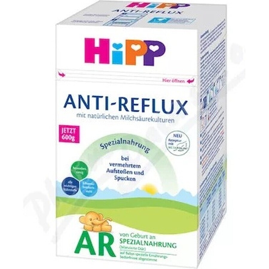 HiPP ANTI-REFLUX AR 1×600 g, préparation pour nourrissons dès la naissance