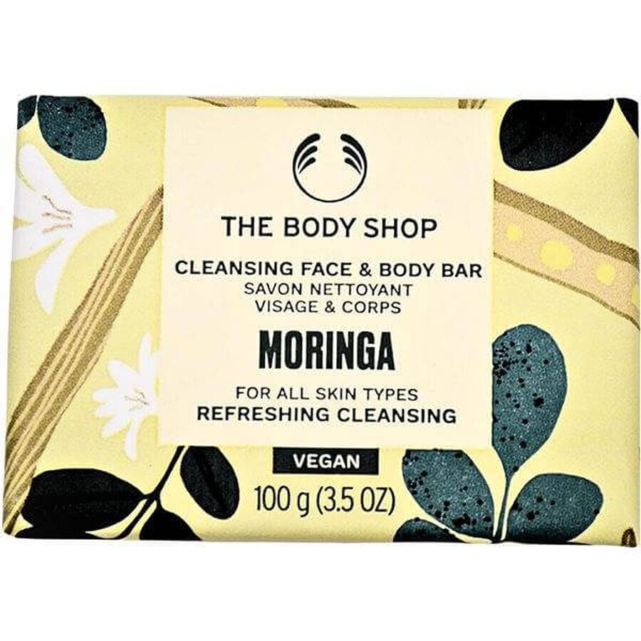 The Body Shop Moringa Körper- und Gesichtsseife 1×100 g, feste Seife