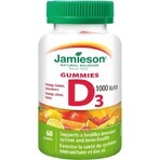 Jamieson Vitamine D3 1000 IU Gummies 60pcs 1×60 tbl, complément alimentaire