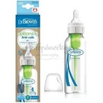 Dr.BROWN'S BABY BOTTLE OPTIONS+ 250 ml 1×1 pz, stretto, 0M+, anticolica, plastica, bianco