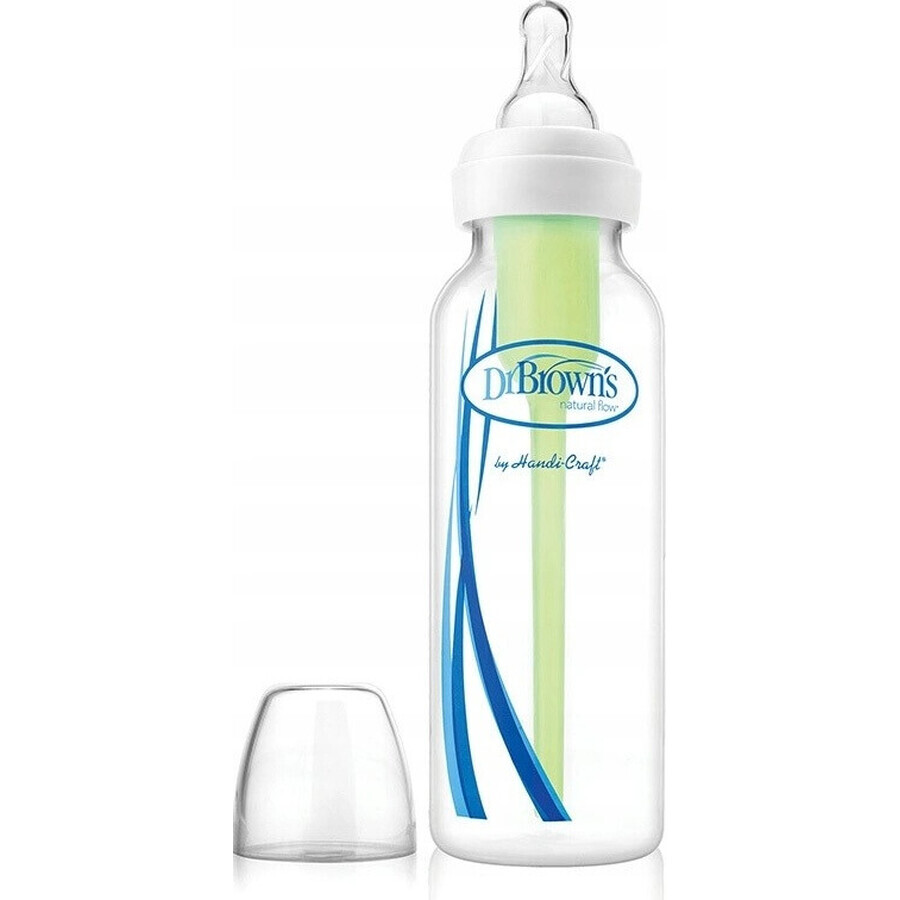 Dr.BROWN'S BABY BOTTLE OPTIONS+ 250 ml 1×1 pz, stretto, 0M+, anticolica, plastica, bianco