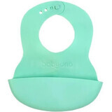 BABYONO Weiches Plastiklätzchen mit BPA-freier Tasche mint 6m+ 1×1 pc, Plastiklätzchen