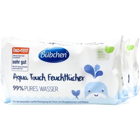 Bübchen Feuchttücher für Kinder, 99% Wasser 3×48 Stück, Feuchttücher