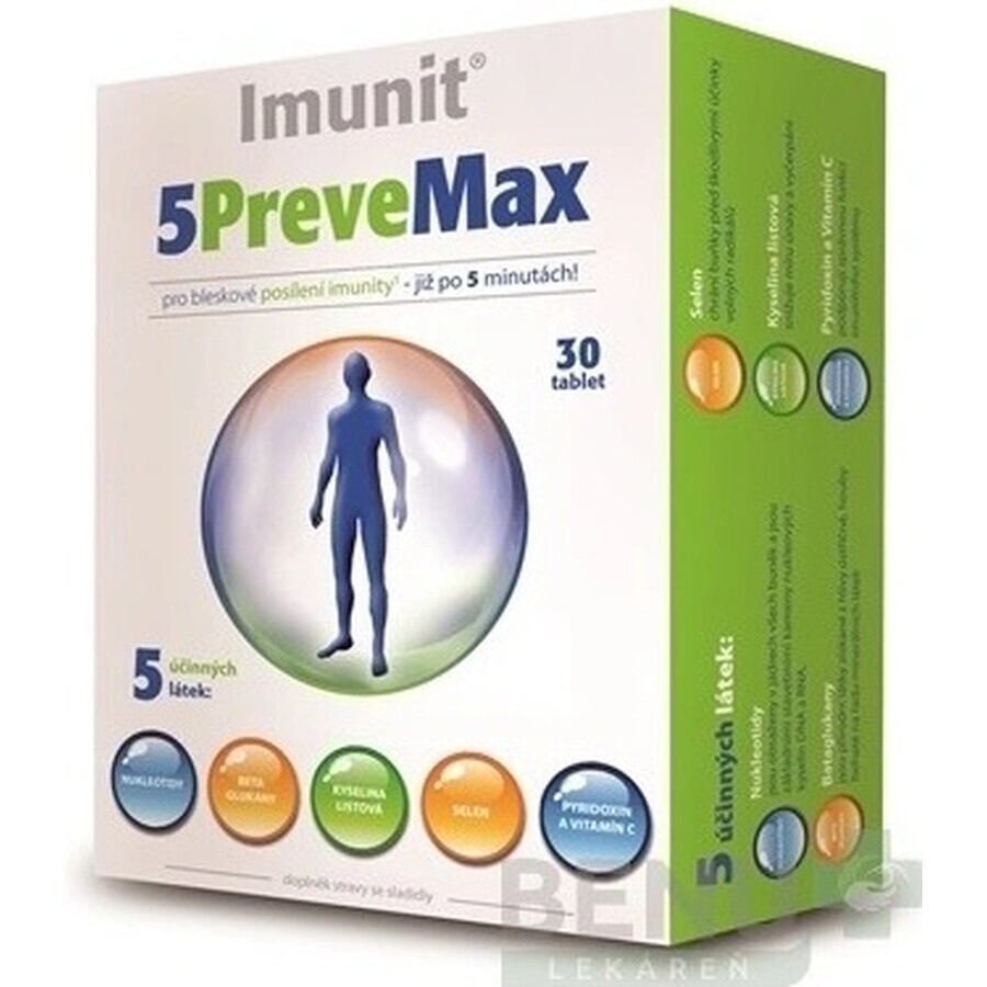 Imunit 5PreveMax 1×30 tbl, (cu nucleotide și betaglucan)