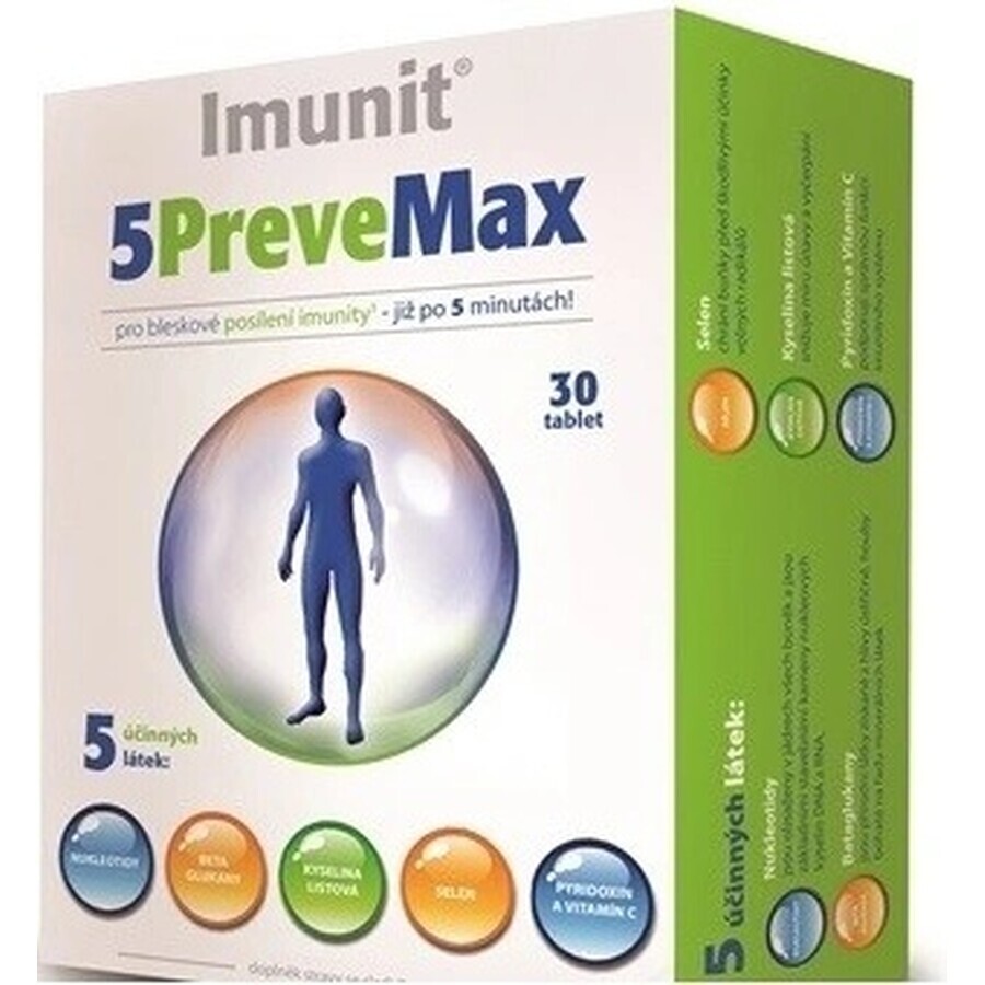 Imunit 5PreveMax 1×30 tbl, (cu nucleotide și betaglucan)