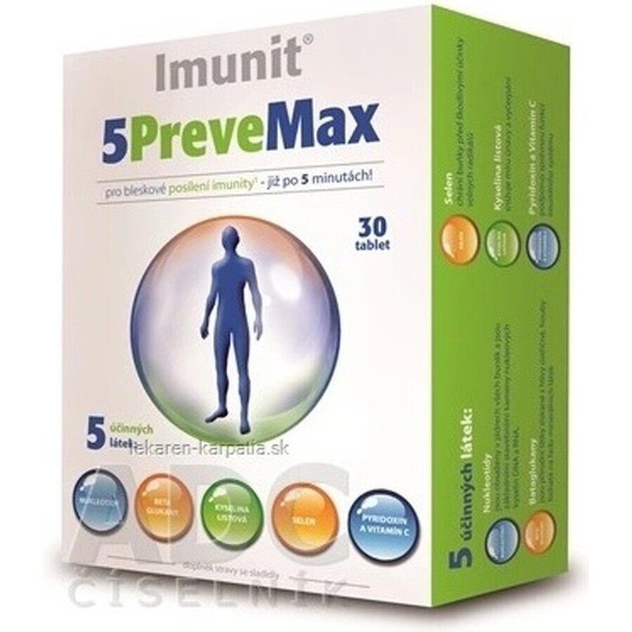 Imunit 5PreveMax 1×30 tbl, (cu nucleotide și betaglucan)