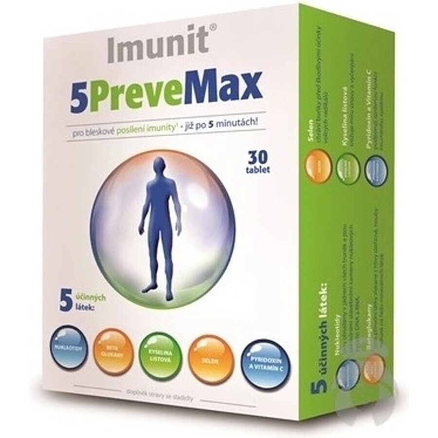 Imunit 5PreveMax 1×30 tbl, (cu nucleotide și betaglucan)