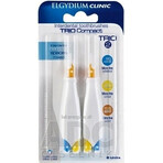 ELGYDIUM CLINIC Trio COMPACT - TRIO 2 scovolini interdentali in supporto (2x blu 1,9 mm+2x blu 2,5-2,2 mm+2x giallo 2,5-2,2 mm+2x arancione 3,5-2,7 mm) 6 pz, set 1x1