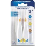 ELGYDIUM CLINIC Trio COMPACT - TRIO 2 scovolini interdentali in supporto (2x blu 1,9 mm+2x blu 2,5-2,2 mm+2x giallo 2,5-2,2 mm+2x arancione 3,5-2,7 mm) 6 pz, set 1x1