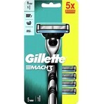 GILLETTE MACH3 SHAVER + 5NH Set 1×1, rasoio + 5 testine di ricambio