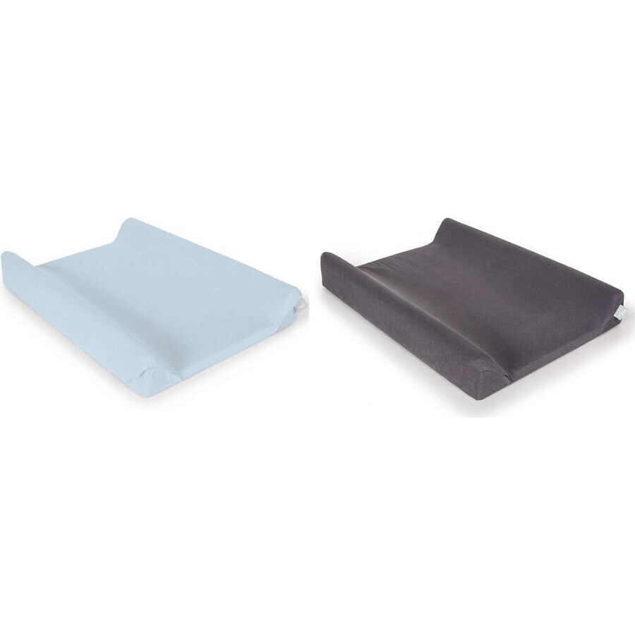 CEBA Housse pour matelas à langer gris foncé+bleu 1×2 pcs, taille 50x70-80 cm