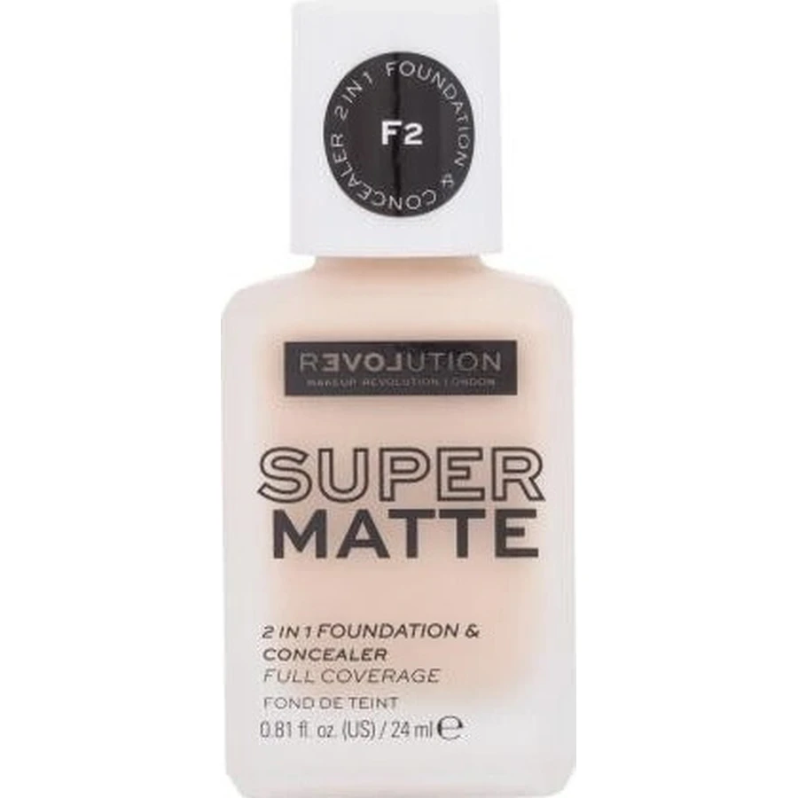 Revolution Relove, Foundation Supermatte F2, maquillage 1×24 ml, maquillage