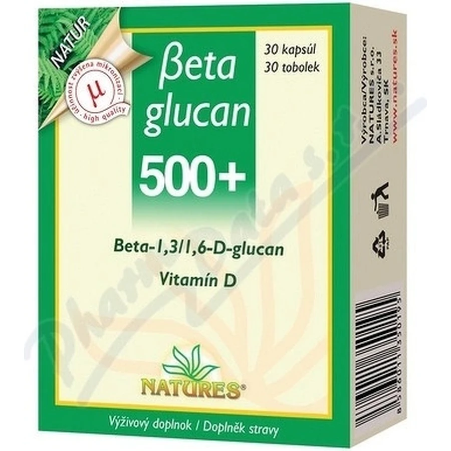NATURES Betaglucan 500+ 1×30 capsules, voedingssupplement