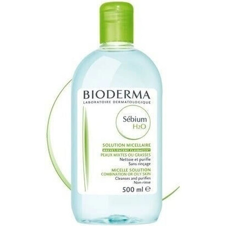 BIODERMA Sébium H2O mizellares Wasser für fettige Haut und Akne 1×500 ml, mizellares Wasser