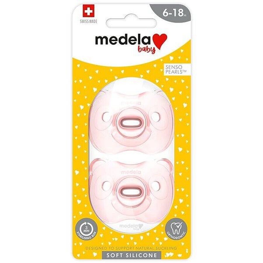 MEDELA SILICONA SOFT SILICONE Chupete de bebé para niñas 1×2 pcs