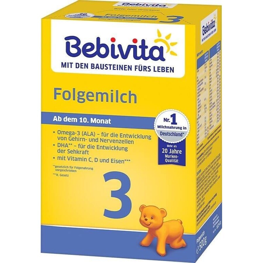 BEBIVITA Milk 3 UK instant opvolgmelk. 9 maanden, 500 g 1×500 g