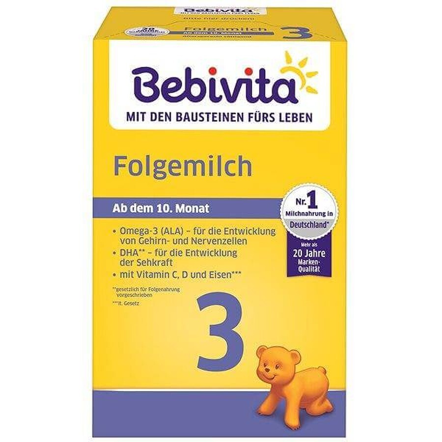 BEBIVITA Milk 3 UK instant opvolgmelk. 9 maanden, 500 g 1×500 g