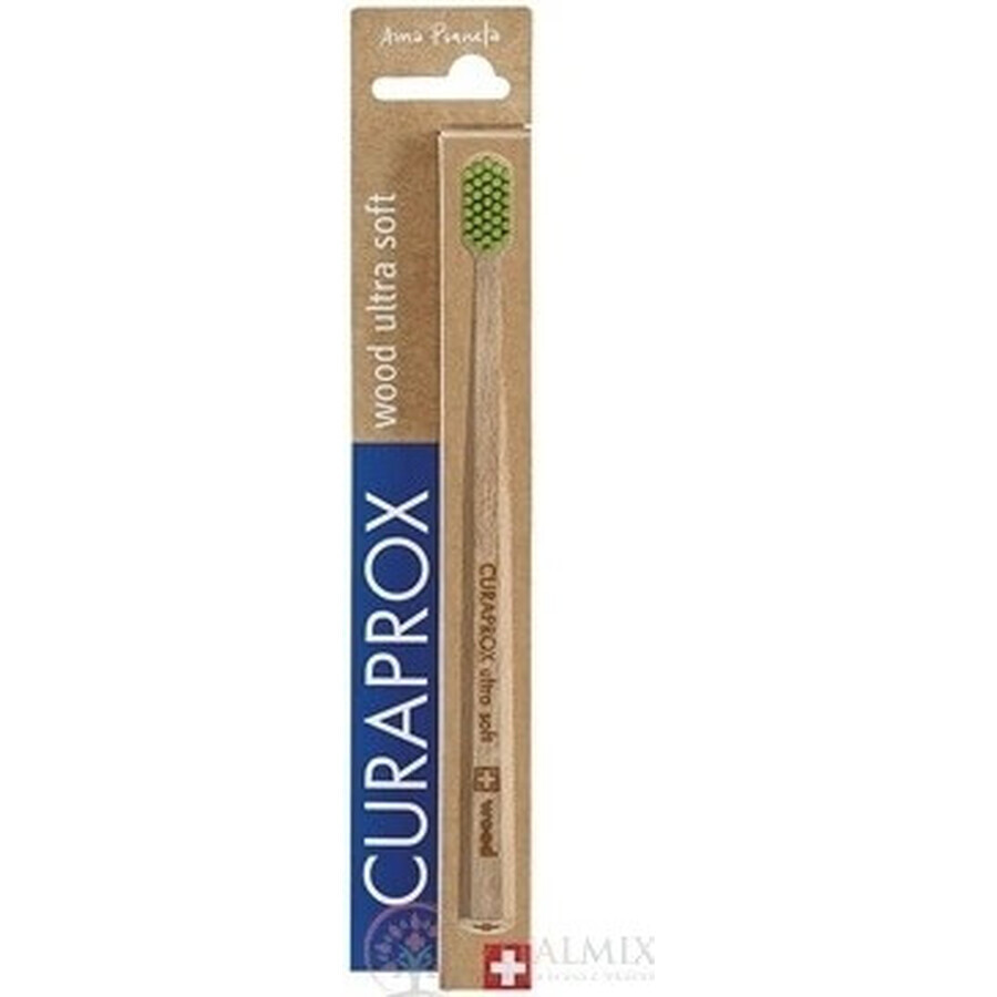 Curaprox CS wood - cepillo de dientes de madera 1×1 ud, cepillo de dientes de madera