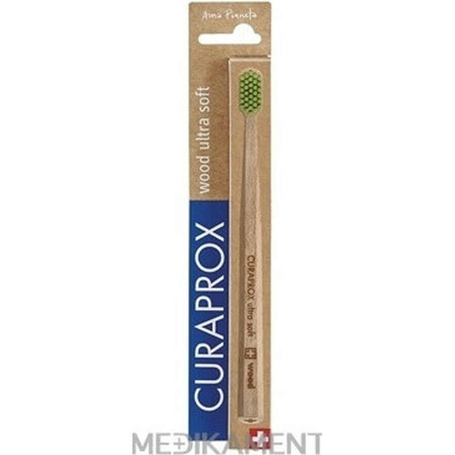 Curaprox CS wood - cepillo de dientes de madera 1×1 ud, cepillo de dientes de madera