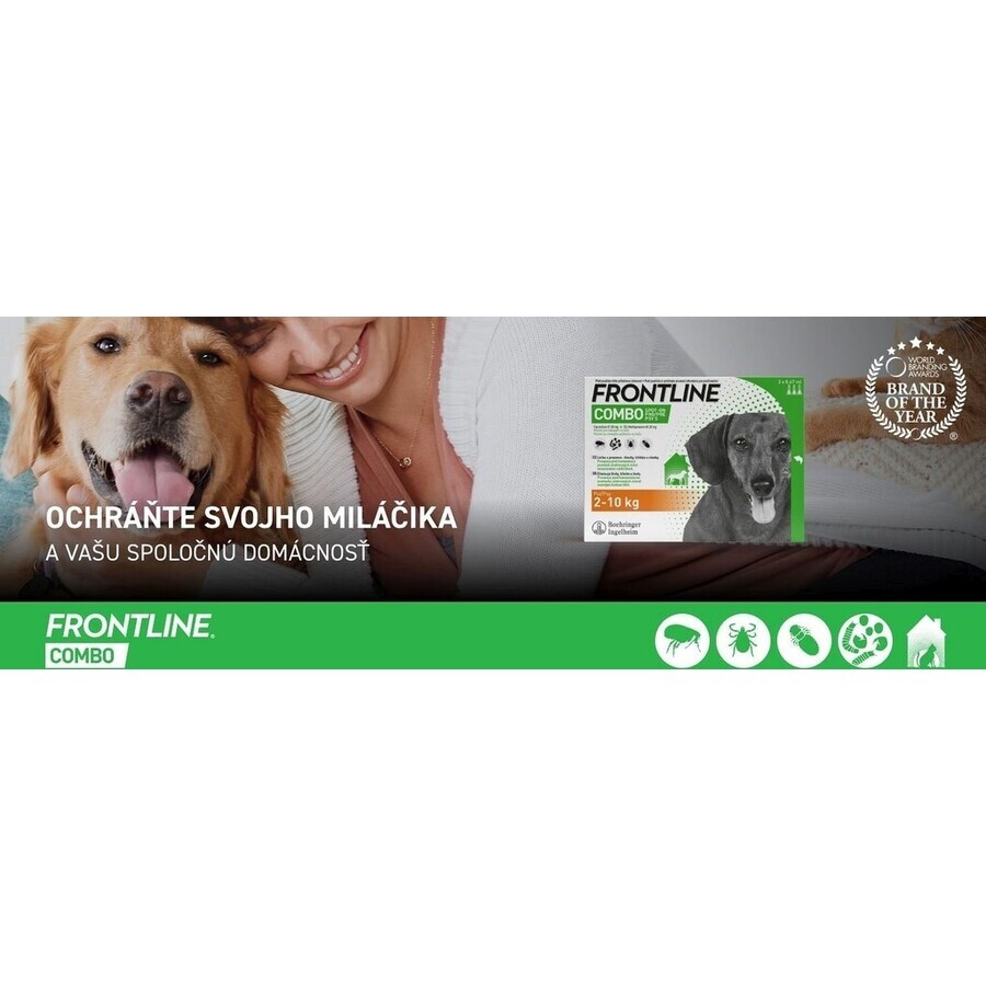 FRONTLINE COMBO spot-on pentru DOG M 3 x 1,34 ml 3x1,34 ml, soluție pentru câini