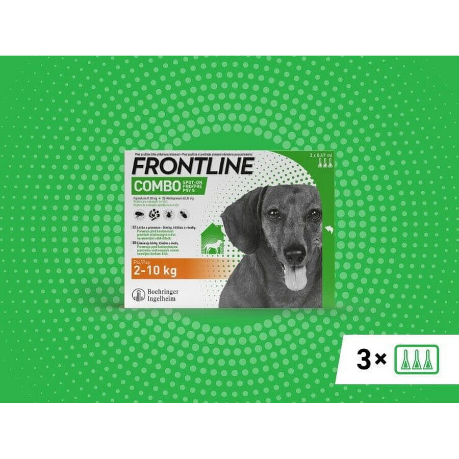 FRONTLINE COMBO spot-on pentru DOG M 3 x 1,34 ml 3x1,34 ml, soluție pentru câini