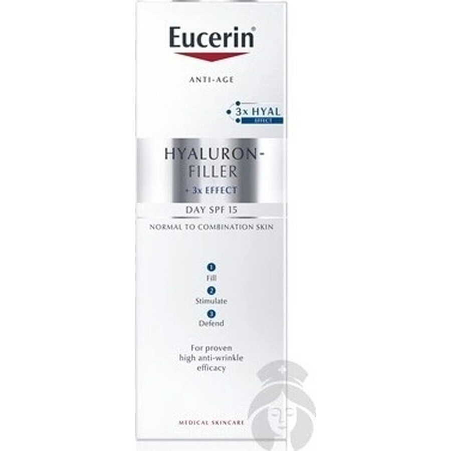 Eucerin HYALURON-FILLER crème de jour anti-rides 1×50 ml, crème pour peau sèche