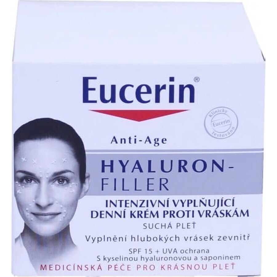 Eucerin HYALURON-FILLER crème de jour anti-rides 1×50 ml, crème pour peau sèche