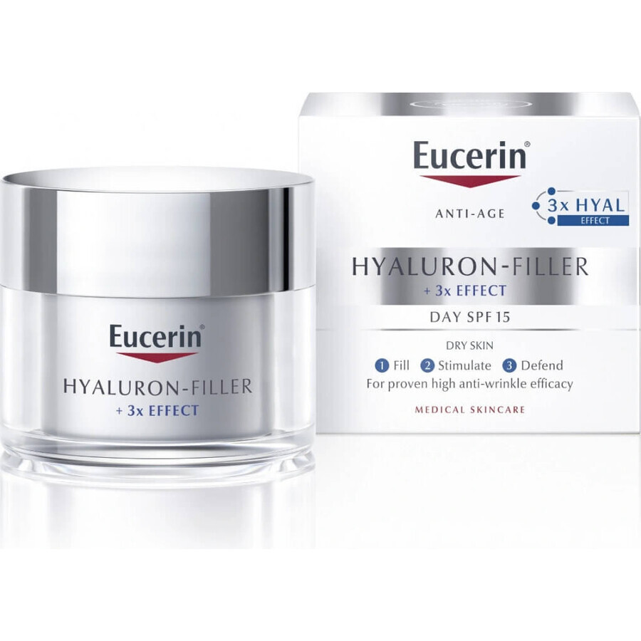 Eucerin HYALURON-FILLER crème de jour anti-rides 1×50 ml, crème pour peau sèche