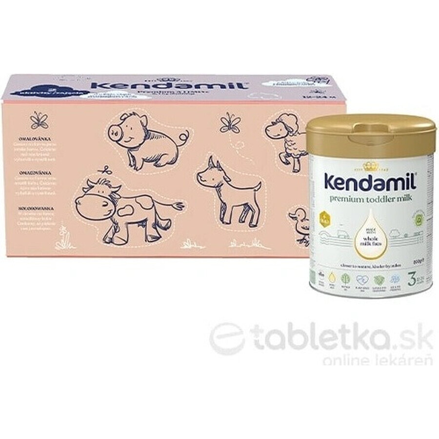 Kendamil Premium 3 HMO+, Kreativ-Geschenkpackung 3×800 g, Milch für Kleinkinder