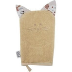 EKO Baumwollserviette mit Ohren Katze Beige 20x15 cm 1×1 St., Babyserviette