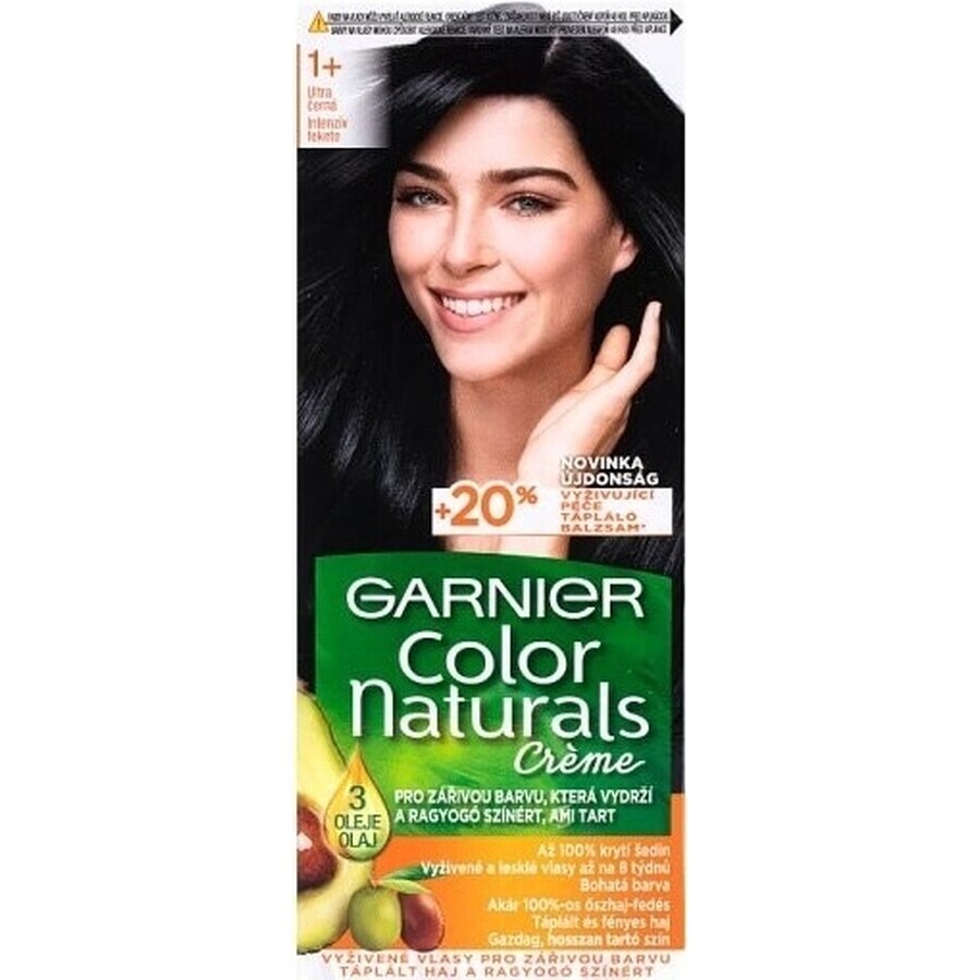 Garnier Color Naturals colore permanente per capelli 1+ Ultra Black 1×1 pezzo, colore per capelli