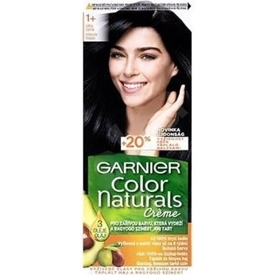 Garnier Color Naturals colore permanente per capelli 1+ Ultra Black 1×1 pezzo, colore per capelli