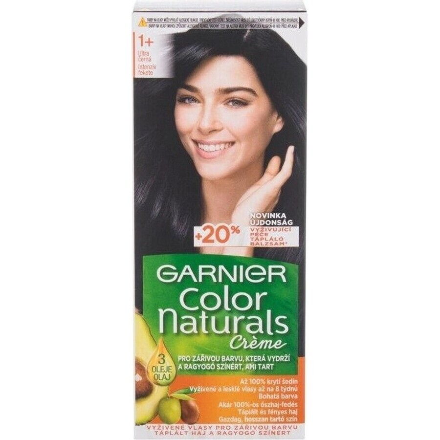 Garnier Color Naturals colore permanente per capelli 1+ Ultra Black 1×1 pezzo, colore per capelli