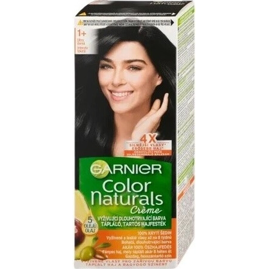 Garnier Color Naturals colore permanente per capelli 1+ Ultra Black 1×1 pezzo, colore per capelli