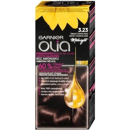 Garnier Olia Permanente Haarfarbe 3.23 Dark Chocolate 1×1 Set, permanente Haarfarbe