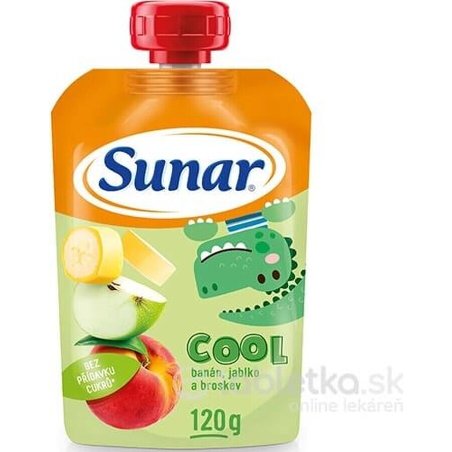 Sunar COOL Fruit Pfirsich, Banane, Apfel 1×120 g, Pfirsich, Banane, Apfel, 12m+